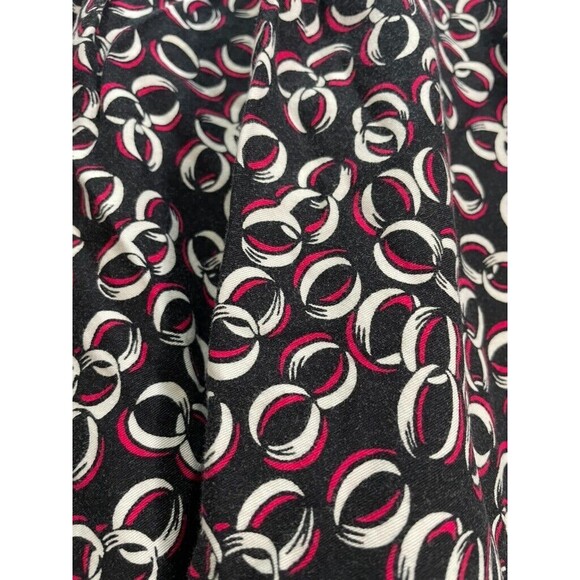 LOFT Cotton Chain Print Pleated Flare Skirt Ribbon Ann Taylor Knee Length 4 - Picture 4 of 9